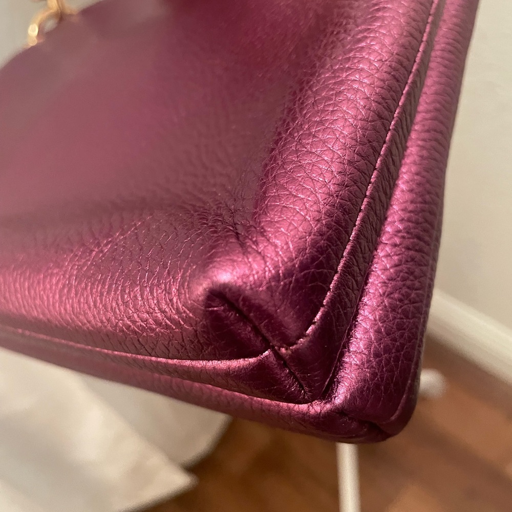 Coach Crossbody Bag in Burgundy with Gold Hardware - Picture 10 of 13